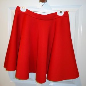 Sam Edelman neoprene red circle skater skirt NWT